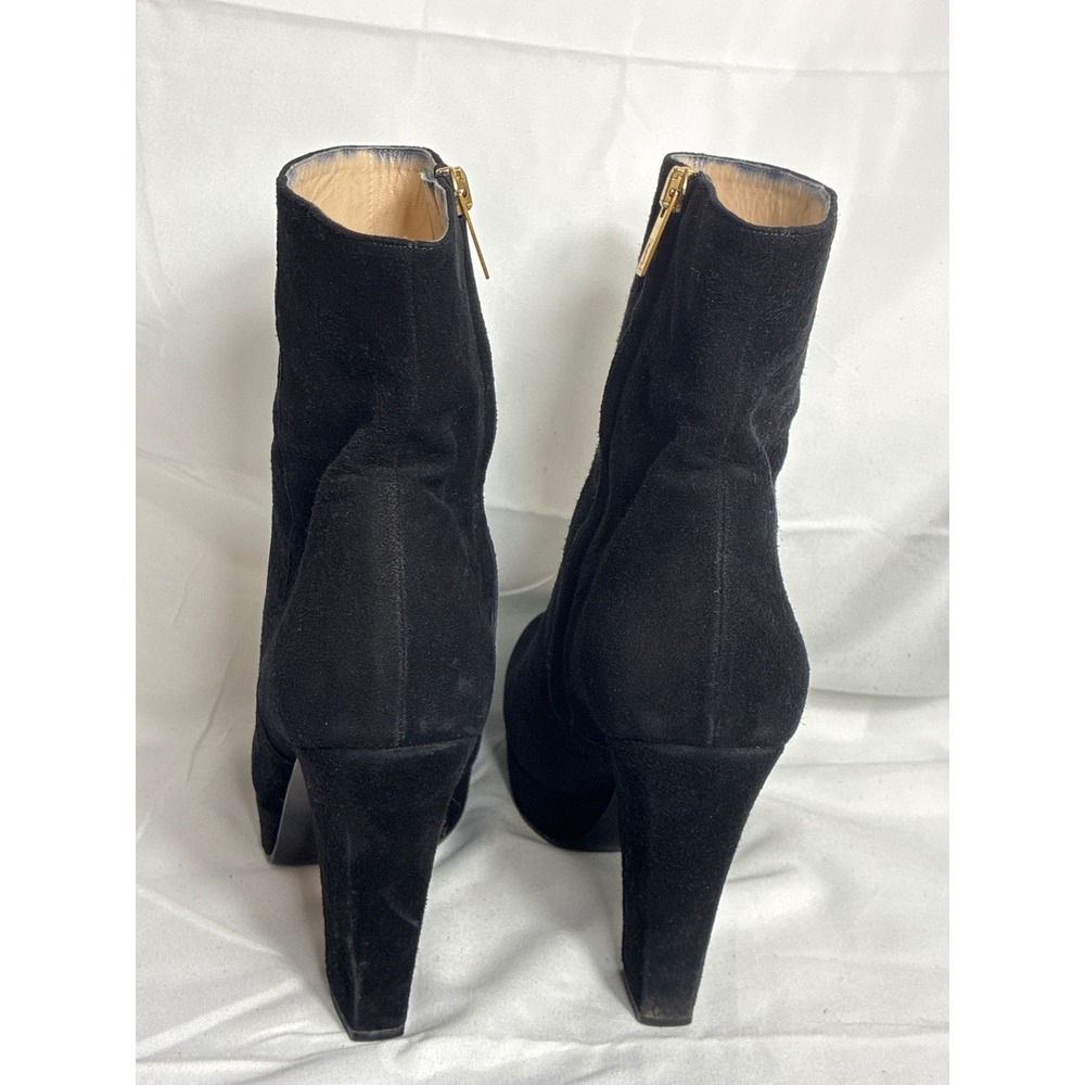 Yves Saint Laurent YSL Black Suede Tribute Platform Ankle Boots 38.5 Italy - Picture 3 of 11